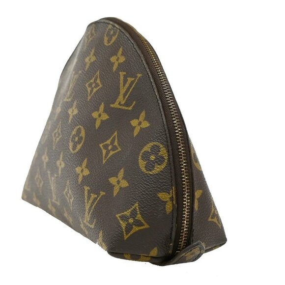 LOUIS VUITTON Trousse Demi Ronde Pouch Monogram Leather Brown M47520 68KB527 - Picture 2 of 14